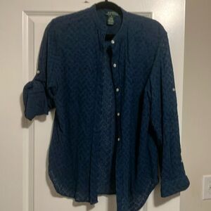 Lauren Ralph Lauren size XL navy blue button down shirt